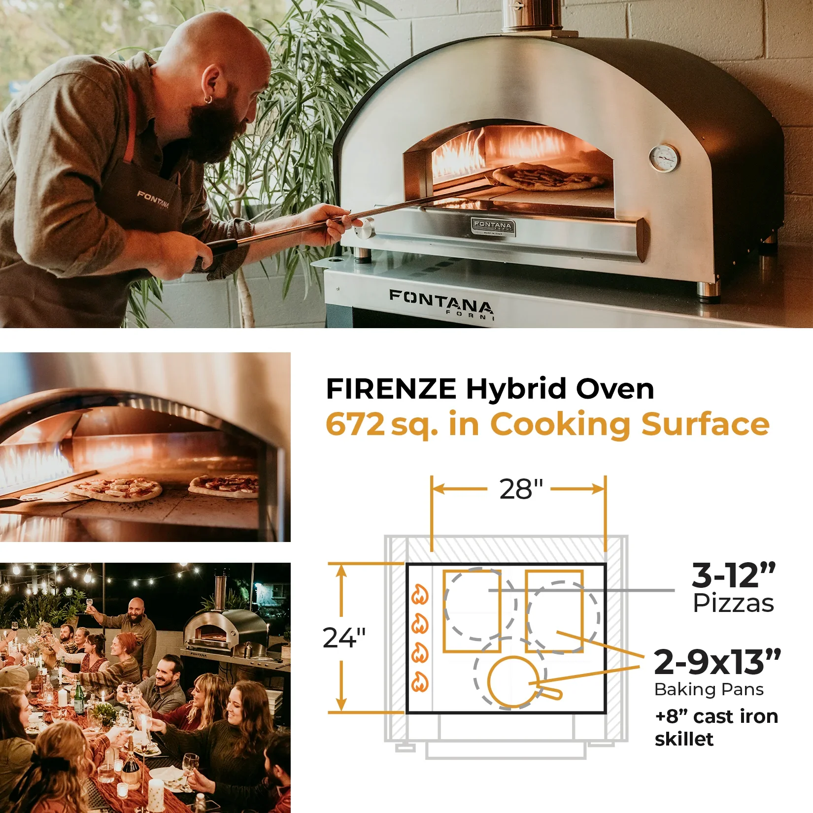 FIRENZE Hybrid Gas & Wood Oven - New Gen Mangiafuoco - Image 3